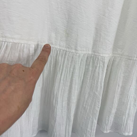 Mur Mur Peasant Top womens O/S One Size White Billowy Pullover - Picture 3 of 8